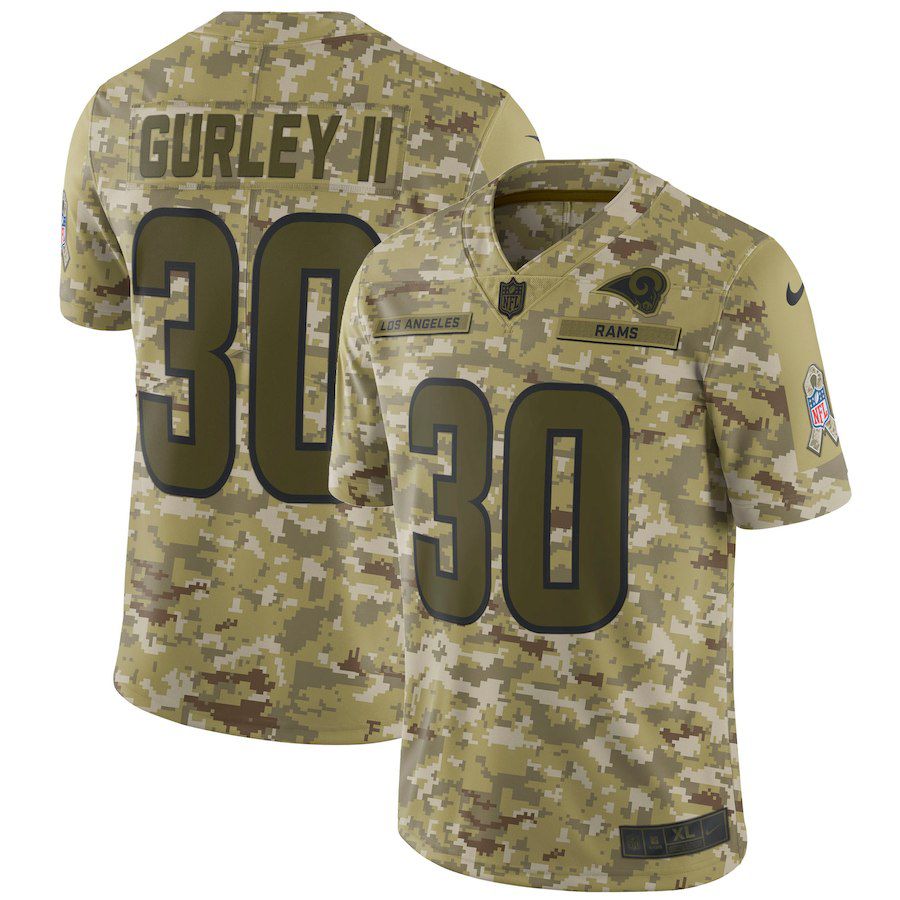 Men Los Angeles Rams #30 Gurley ii Nike Camo Salute to Service Retired Player Limited NFL Jerseys